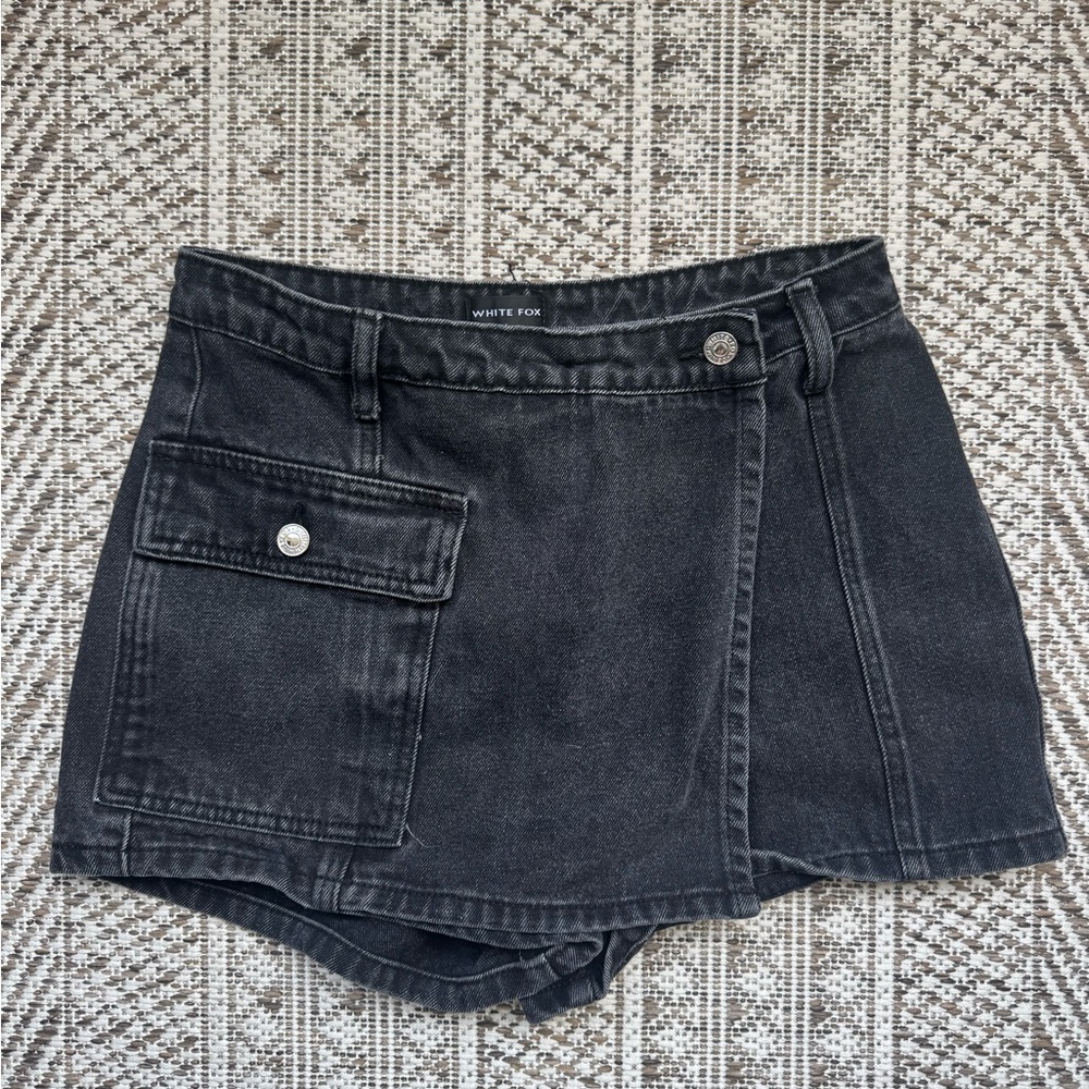 White Fox Boutique Black Denim Skort